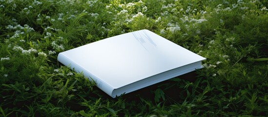 White-covered book with ample copy space image.