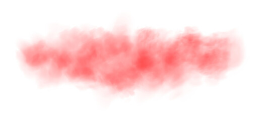 Red fog or smoke. Red smog clouds on floor. Cigarette smoke. Morning fog over land or water surface. Magic haze. Cloud, smoke, fog. PNG.
