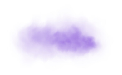 Purple fog or smoke. Purple smog clouds on floor. Cigarette smoke. Morning fog over land or water surface. Magic haze. Cloud, smoke, fog. PNG.