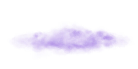 Purple fog or smoke. Purple smog clouds on floor. Cigarette smoke. Morning fog over land or water surface. Magic haze. Cloud, smoke, fog. PNG.