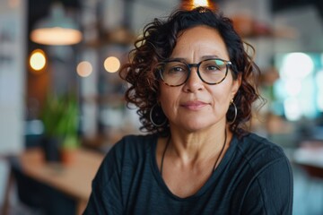 Portrait of a middle aged female worker in startup company office