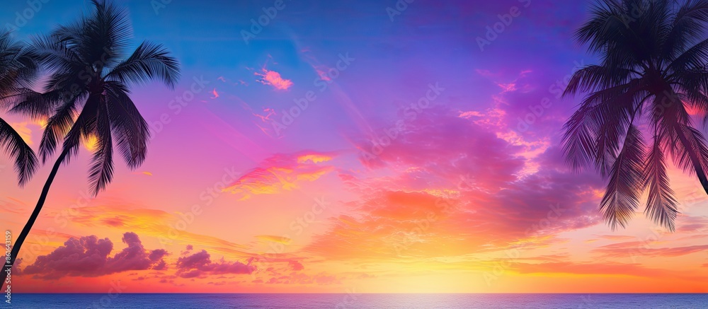 Poster background of subtropical sky with vivid colors, perfect for a copy space image.