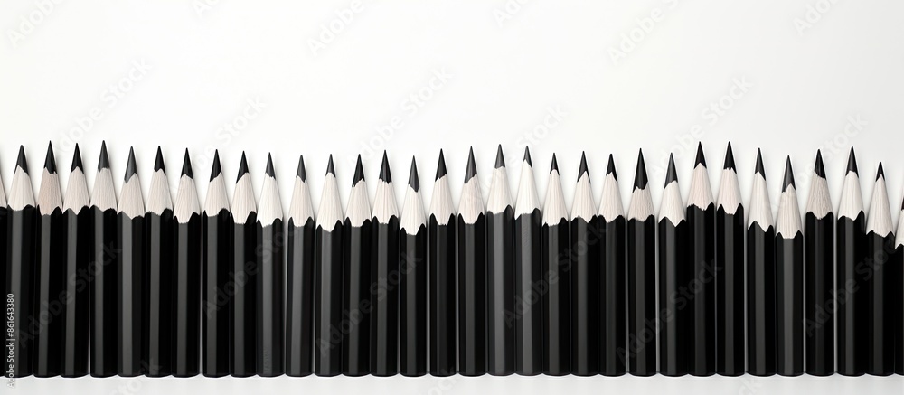 Poster black and white art therapy color pencils with a blank space for an image. with copy space image. pl