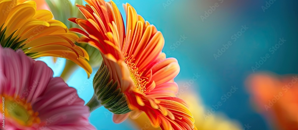 Aufkleber macro photography showcasing beautiful and colorful flowers with a captivating copy space image.