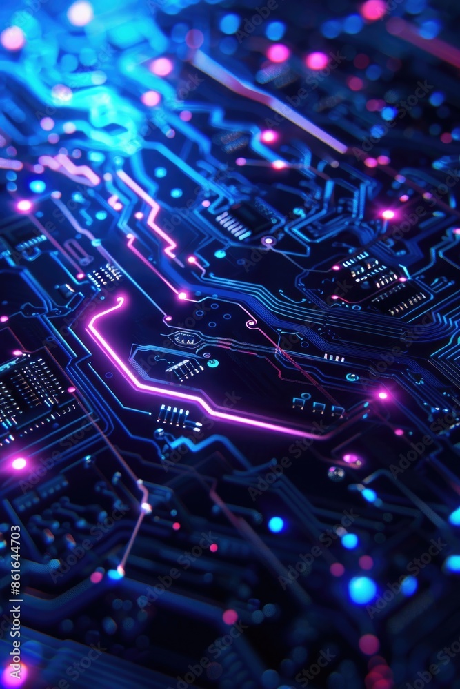 Poster high-quality image of a computer circuit board, ideal for tech-related projects and presentations