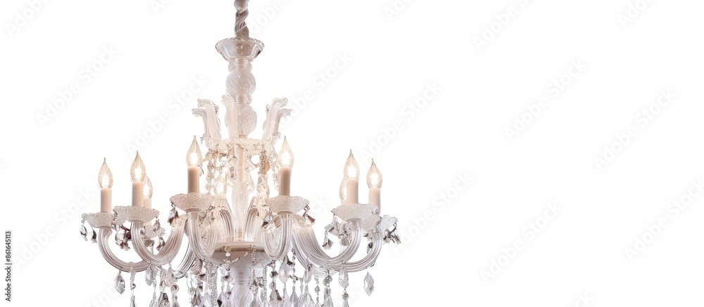 Poster Chandelier in vintage style isolated on white background. with copy space image. Place for adding text or design