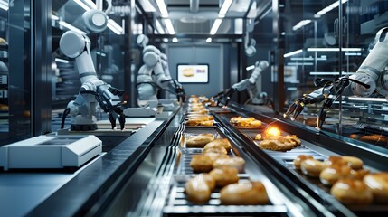 Automated Bakery Production Line with Robotic Arms