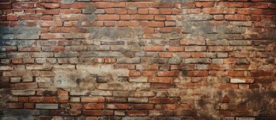 Fototapeta premium Background texture of an aged brick wall with copy space image.
