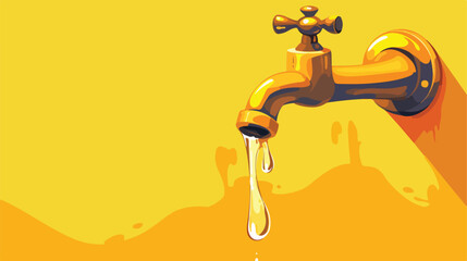 Dripping tap with drop. Drawn in chalk icon. 