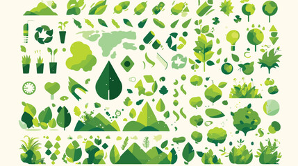 Ecology Infographic Elements flat vector style 