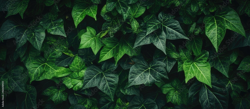 Fototapete a background of lush green leaves creating a natural backdrop with an inviting texture, perfect for 