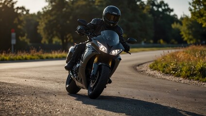 Fototapeta premium The safety features of the latest generation of motorcycles and their impact on rider protection ai-generated