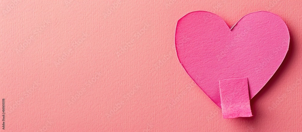 Poster Pink heart-shaped note on a matching background with available space for additional content in the image.