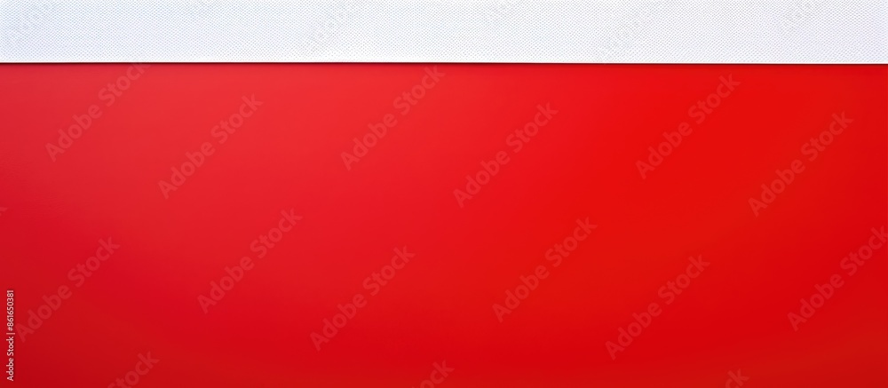 Poster A white paper card on a red race track rubber background for copy space image or texture.