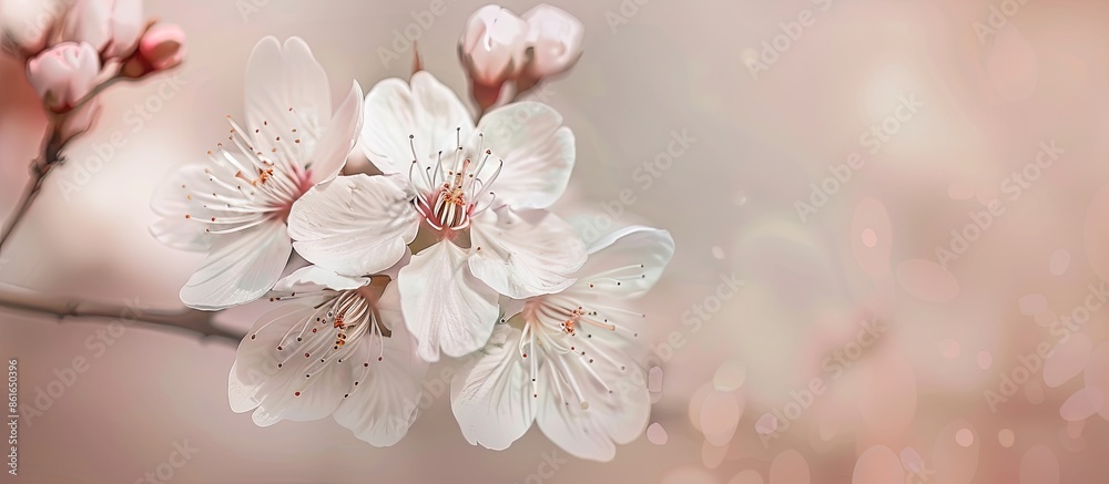Aufkleber beautiful cherry blossoms in a spring flowers series, with elegant blossoms against a soft backgroun