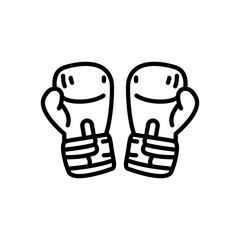 boxing gloves, line icon, isolated background