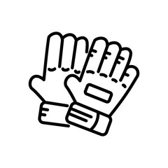 goalkeeper gloves, line icon, isolated background