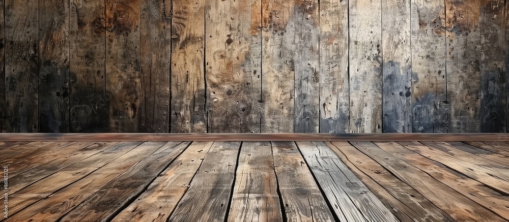 Poster wooden background with a textured wall providing a rustic appearance, perfect for a copy space image