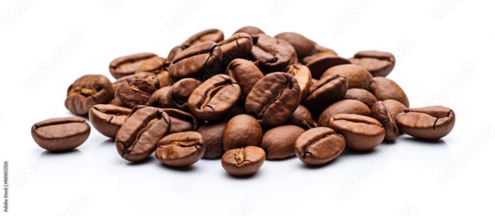 Aufkleber coffee beans on a white background with copy space image.