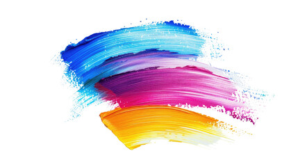 Pastel colorful paint brush stroke, transparent background PNG