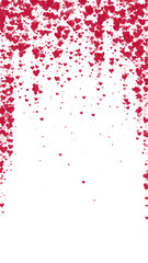 Fototapeta premium Red hearts scattered on white background.