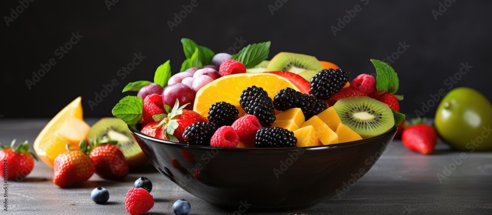 Leinwandbilder a refreshing mix of assorted fruits in a bowl with colorful presentation and a delightful appearance