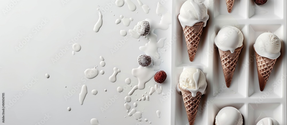 Aufkleber Ice cream mold displayed on a white background with copy space image for customization.