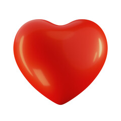 Red 3D Heart Icon Isolated for Love and Valentine’s Day Concepts