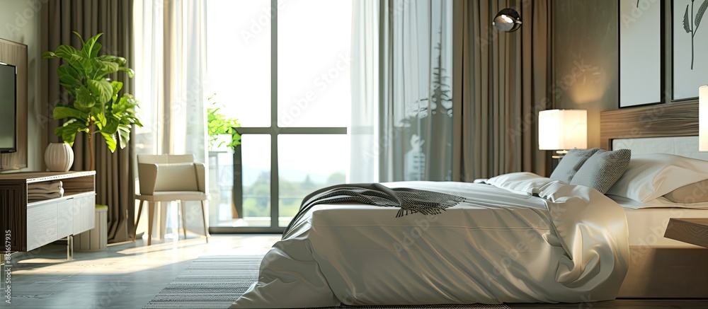 Aufkleber interior of modern comfortable hotel room. with copy space image. place for adding text or design