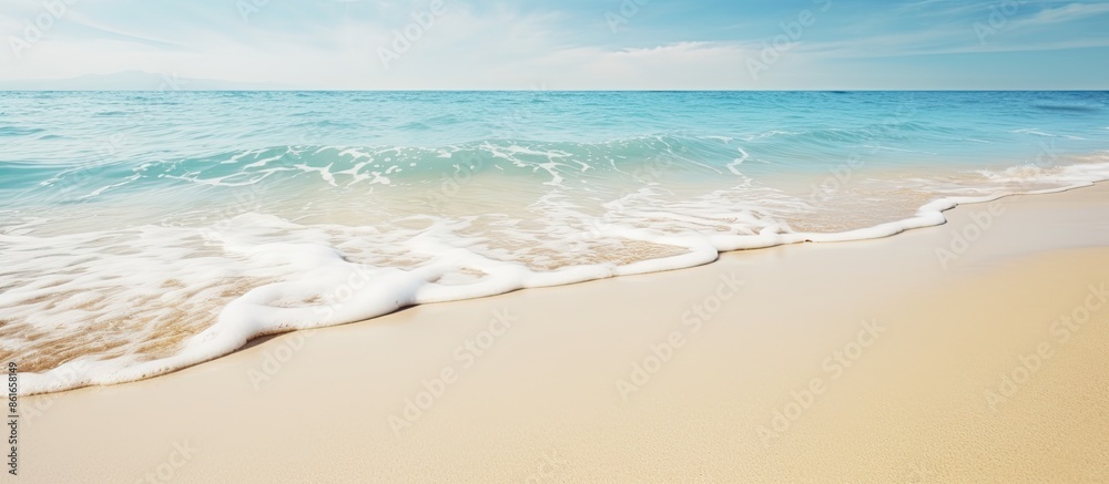 Aufkleber Close-up view of a summery beach background with plenty of sand and spacious copy space image available.