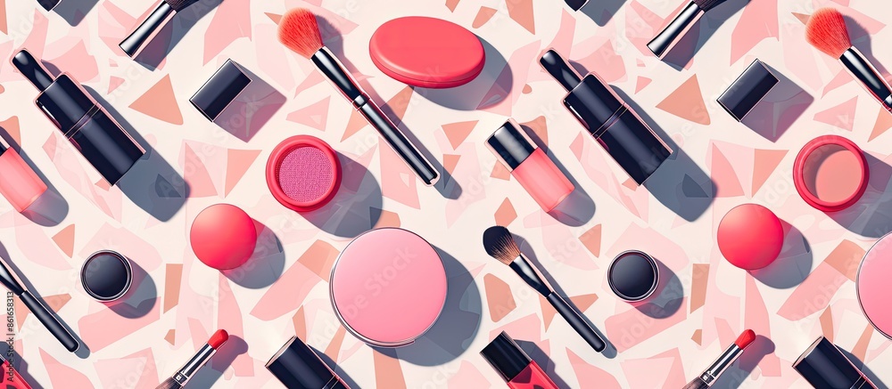 Aufkleber Make up room mirror table pattern seamless repeat geometric for any web design. with copy space image. Place for adding text or design