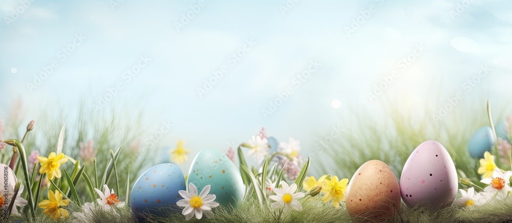 Poster background for easter holiday with copy space image.