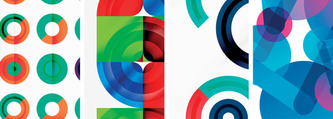 Round geometric elements and circles in background design for wallpaper, business card, cover, poster, banner, brochure, header, website