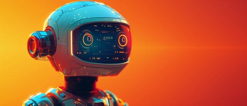 AI copilot banner with an AI-powered camera and image recognition with empty text space
