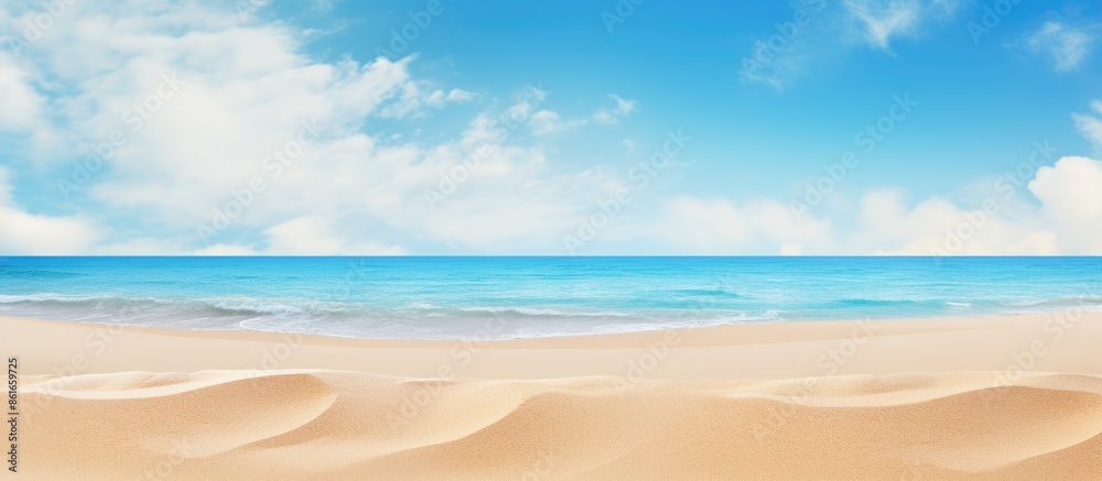 Aufkleber close-up view of a summery beach background with plenty of sand and spacious copy space image availa