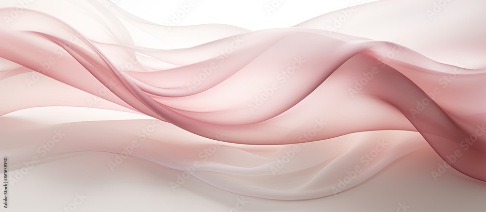 Poster Close-up of a light, flowing fabric creating a soft and elegant background with ample copy space image on a white or light ivory backdrop.