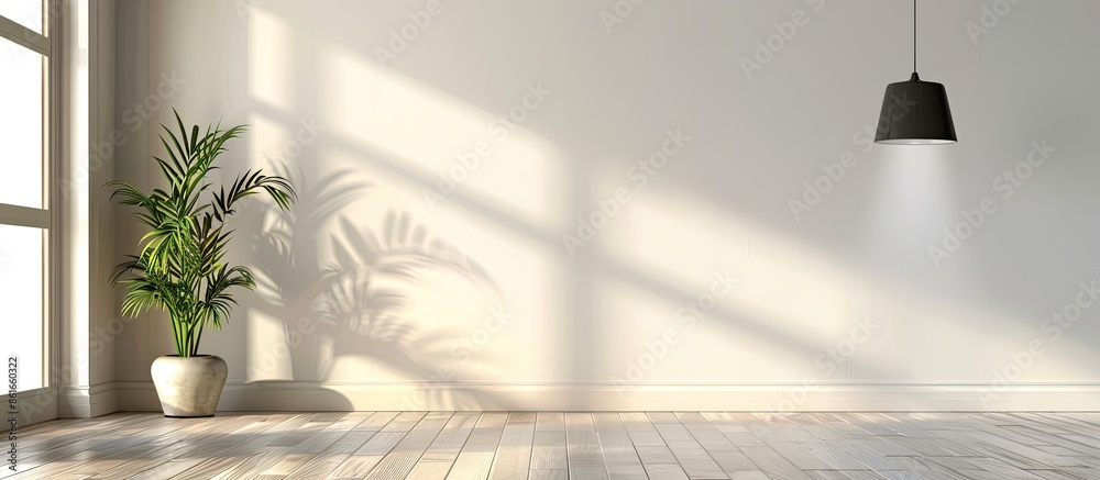 Poster interior of modern living room with lamp. with copy space image. place for adding text or design