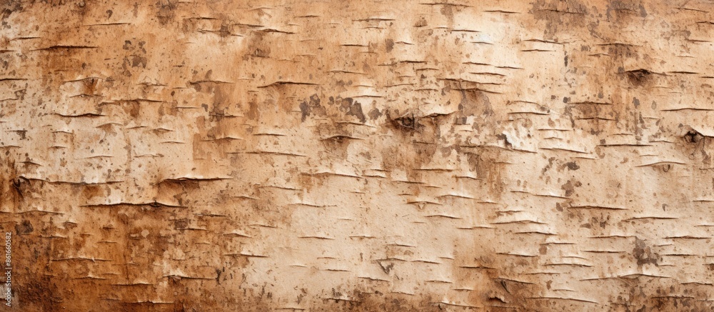Poster close-up of a natural background with a textured birch bark appearance, suitable for a copy space im