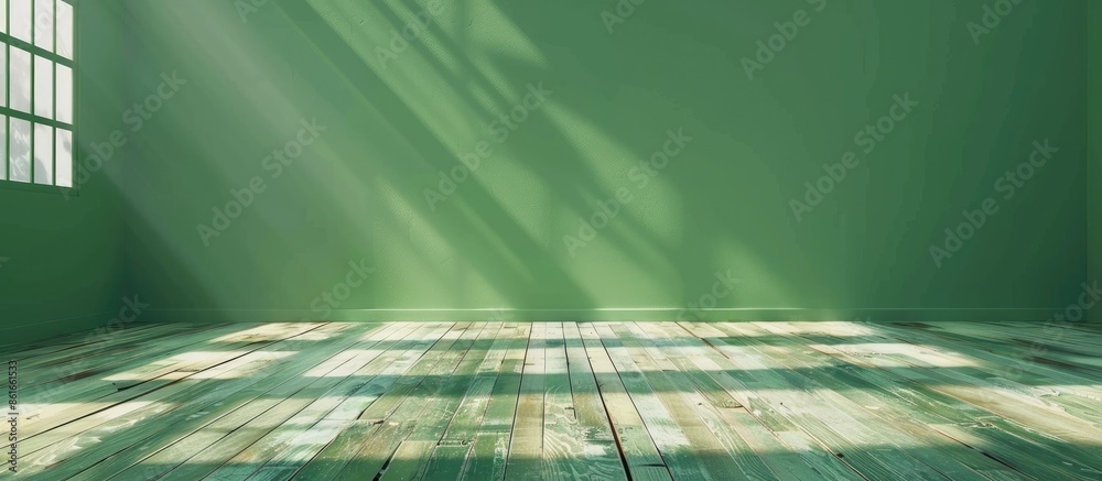Leinwandbilder green empty room with wooden floor. with copy space image. Place for adding text or design