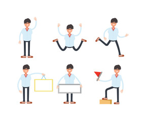 man characters in various poses vector illustration