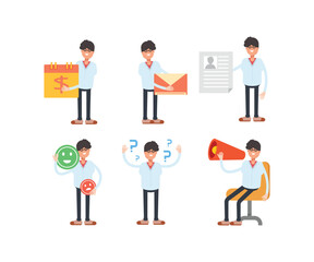 man characters in various poses vector illustration