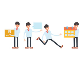 man characters in various poses vector illustration