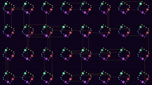 Abstract image of a geometric pattern with intersecting lines and circles, forming a grid. Purpose unclear without additional information