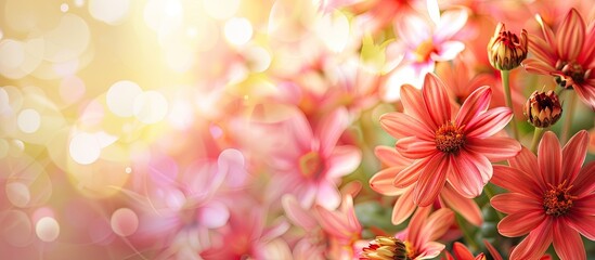 Blurry sweet flower background with copy space image.