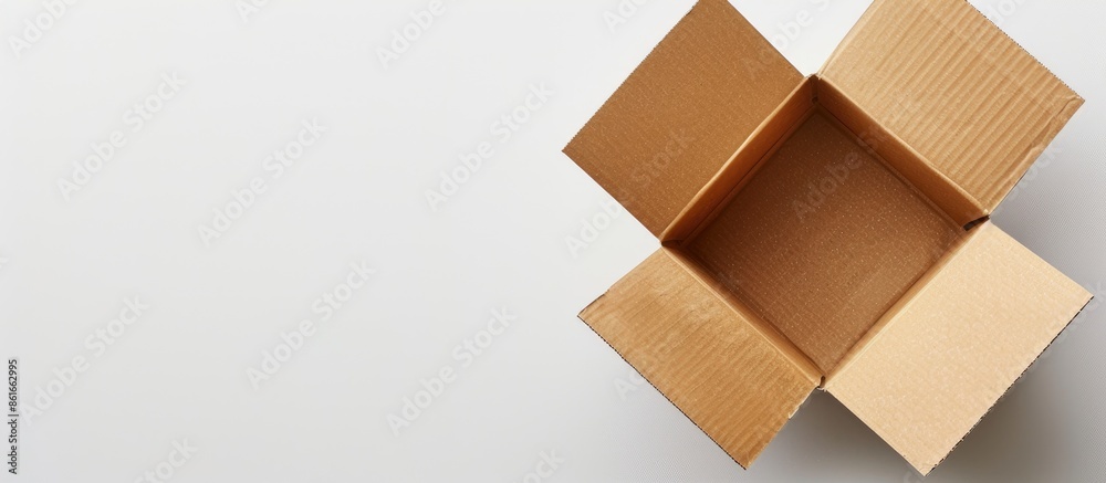 Poster An opened box against a white background with copy space image.