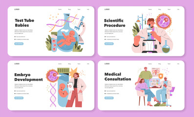 Test Tube Babies. Flat Vector Illustration