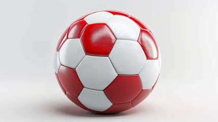 Fototapeta premium European Football Championship 2024, A soccer ball with the flag design of Austrian on white background