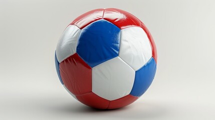Fototapeta premium European Football Championship 2024, A soccer ball with the flag design of French on white background