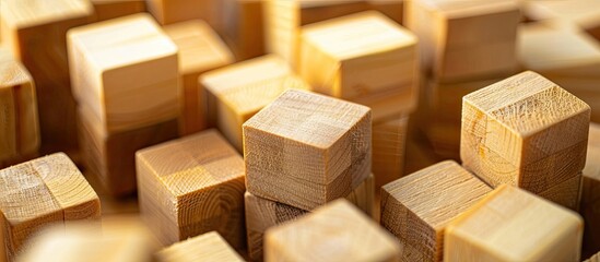 Wooden blocks and cubes with copy space image for messaging or conveying ideas