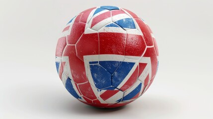 Obraz premium European Football Championship 2024, A soccer ball with the flag design of English on white background